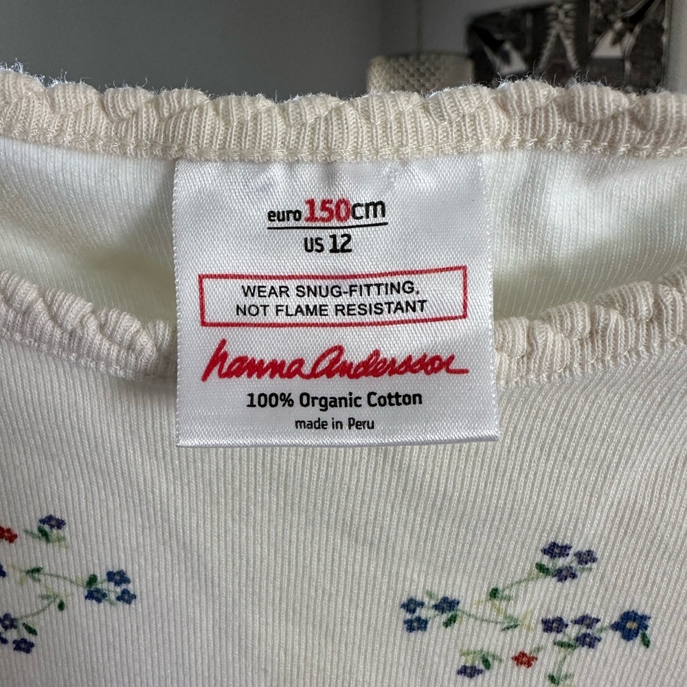 Floral Hanna Andersson Organic Cotton pajama set sz 150/12